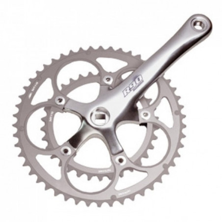 JUEGO BIELAS SUNRACE CARRETERA COMPACT ALUMINIO PLATA 50/34 EJE CUADRADILLO