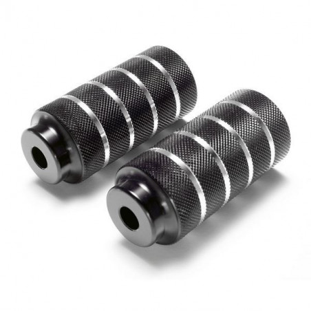 JUEGO REPOSAPIES ALUMINIO DIAMETRO 33 NEGRO EJE 14MM ROSCADO