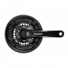BIELAS SHIMANO TY501 6/7/8 VELOCIDADES 170MM 48x38x28 NEGRO CON CUBREPLATOS