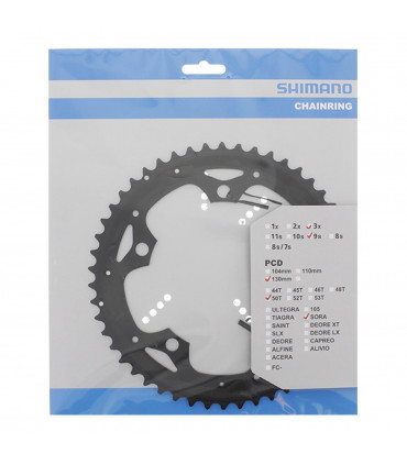 PLATO 50D  SHIMANO SORA FC-3503 NEGRO PCD 130MM