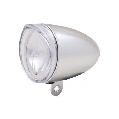 FARO DELANTERO COLOR PLATA RETROLED PARA DINAMO 6V